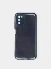 Черный чехол Samsung Galaxy A03s, Самсунг Галакси А03с блестящий сияющий с защитой камеры