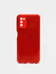 Красный чехол Samsung Galaxy A03s, Самсунг Галакси А03с блестящий сияющий с защитой камеры