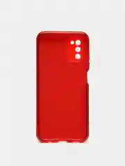 Красный чехол Samsung Galaxy A03s, Самсунг Галакси А03с блестящий сияющий с защитой камеры