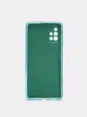 Голубой чехол Samsung Galaxy A51, Самсунг Галакси А51 с защитой камеры, блестящий