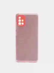 Розовый чехол Samsung Galaxy A51, Самсунг Галакси А51 с защитой камеры, блестящий