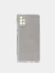 Серебряный чехол Samsung Galaxy A51, Самсунг Галакси А51 с защитой камеры, блестящий