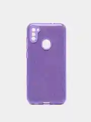 Фиолетовый чехол Samsung Galaxy A11 / M11, Галакси А11 / М11  блестящий сияющий с защитой камеры