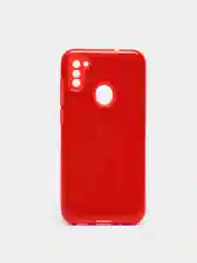 Красный чехол Samsung Galaxy A11 / M11, Галакси А11 / М11  блестящий сияющий с защитой камеры