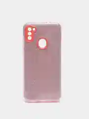 Розовый чехол Samsung Galaxy A11 / M11, Галакси А11 / М11  блестящий сияющий с защитой камеры