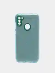 Голубой чехол Samsung Galaxy A11 / M11, Галакси А11 / М11  блестящий сияющий с защитой камеры