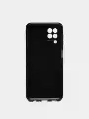 Черный чехол Samsung Galaxy A22 4G, M22, Самсунг Галакси А22 4G, М22 блестящий с защитой камеры