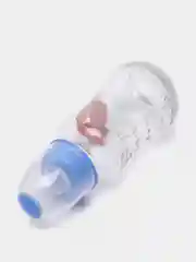 Голубой бутылочка Бусинка стеклянная детская для кормления / молока / воды / смеси, 120мл, 1140