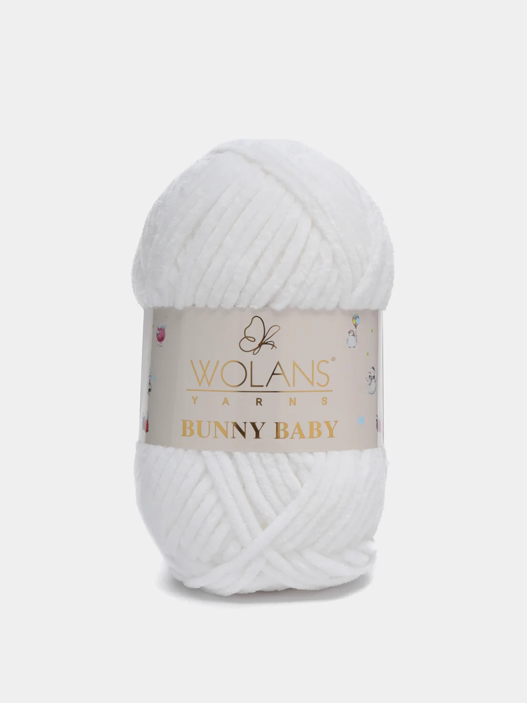 Белый плюшевая пряжа Bunny Baby, 100 г, 120 м