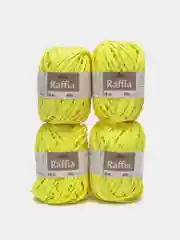 Лимонный пряжа для вязания Raffia / пряжа "Рафия" 4 мотка