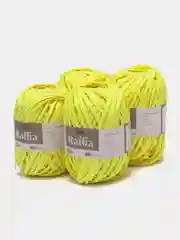 Лимонный пряжа для вязания Raffia / пряжа "Рафия" 4 мотка
