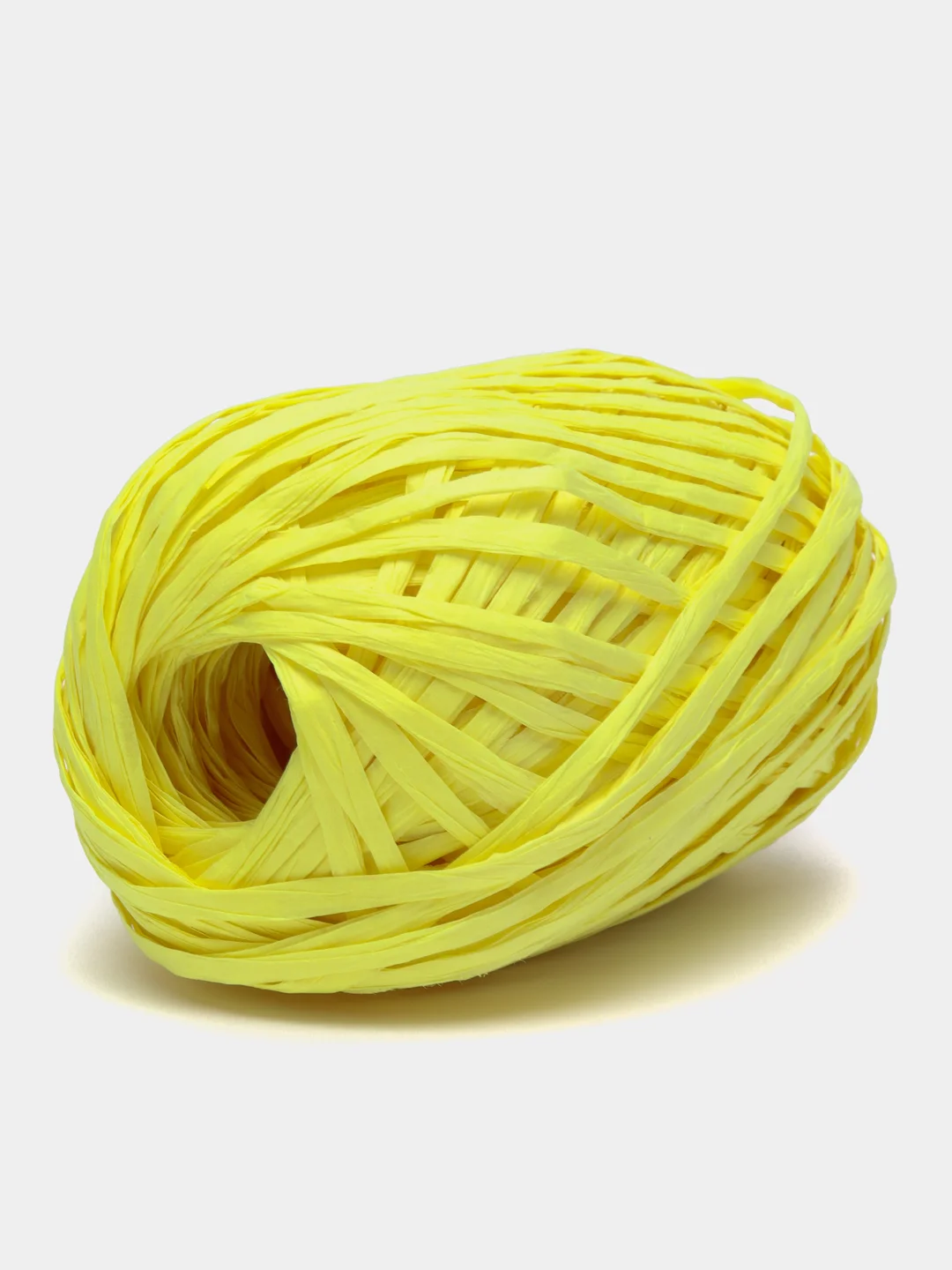 Лимонный пряжа для вязания Raffia / пряжа "Рафия" 4 мотка