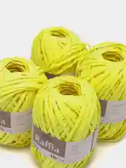 Лимонный пряжа для вязания Raffia / пряжа "Рафия" 4 мотка