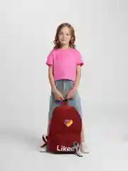 Багровый рюкзак Likee с помпоном
