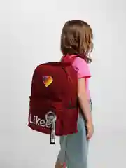 Багровый рюкзак Likee с помпоном