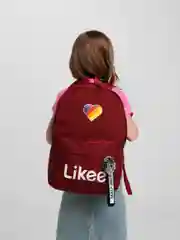 Багровый рюкзак Likee с помпоном