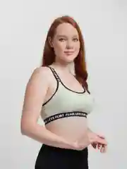 Зеленый спортивный топ, женский, хлопковый