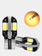 Светодиодные габаритные LED-лампы 12 В, W5W T10, подсветка/огонь теплый белый свет