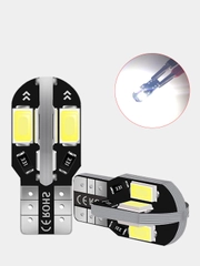 Светодиодные габаритные LED лампы, 12 В W5W T10, подсветка / огонь, холодный белый