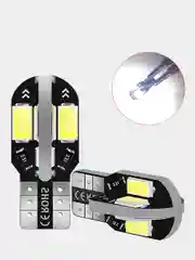 Светодиодные габаритные LED лампы, 12 В W5W T10, подсветка / огонь, холодный белый