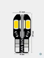 Светодиодные габаритные LED лампы, 12 В W5W T10, подсветка / огонь, холодный белый