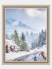 Алмазная мозаика "Зима" 40x50см на подрамнике