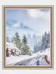 Алмазная мозаика "Зима" 40x50см на подрамнике