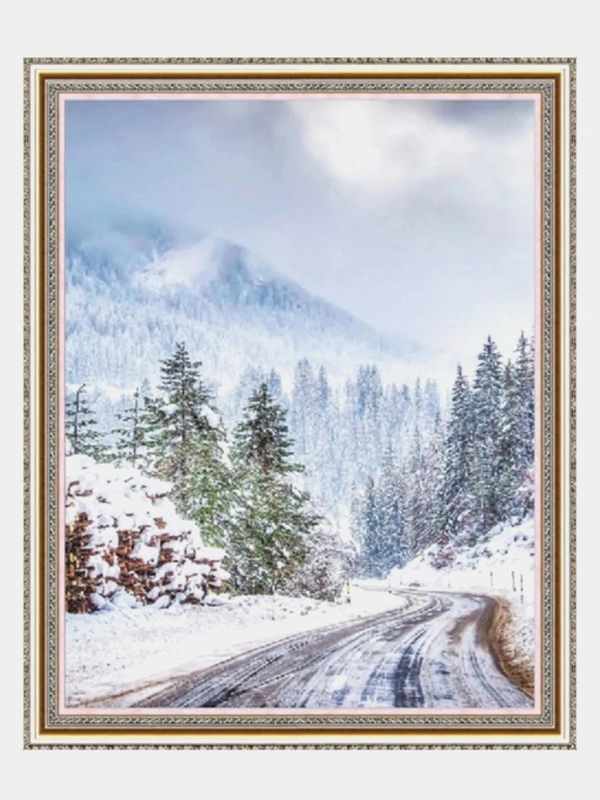Алмазная мозаика "Зима" 40x50см на подрамнике