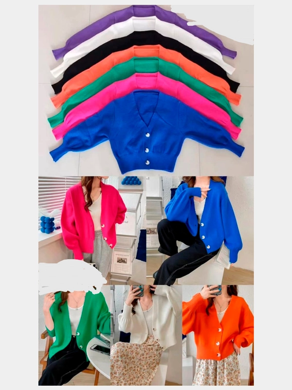 Кардиган на пуговицах, кардиган короткий, женский, oversize