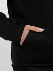 Черный худи женский с капюшоном, мужской