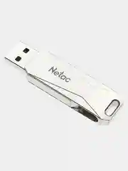 Серый металлик флеш-накопитель USB 3.0 + Type C Netac U782C