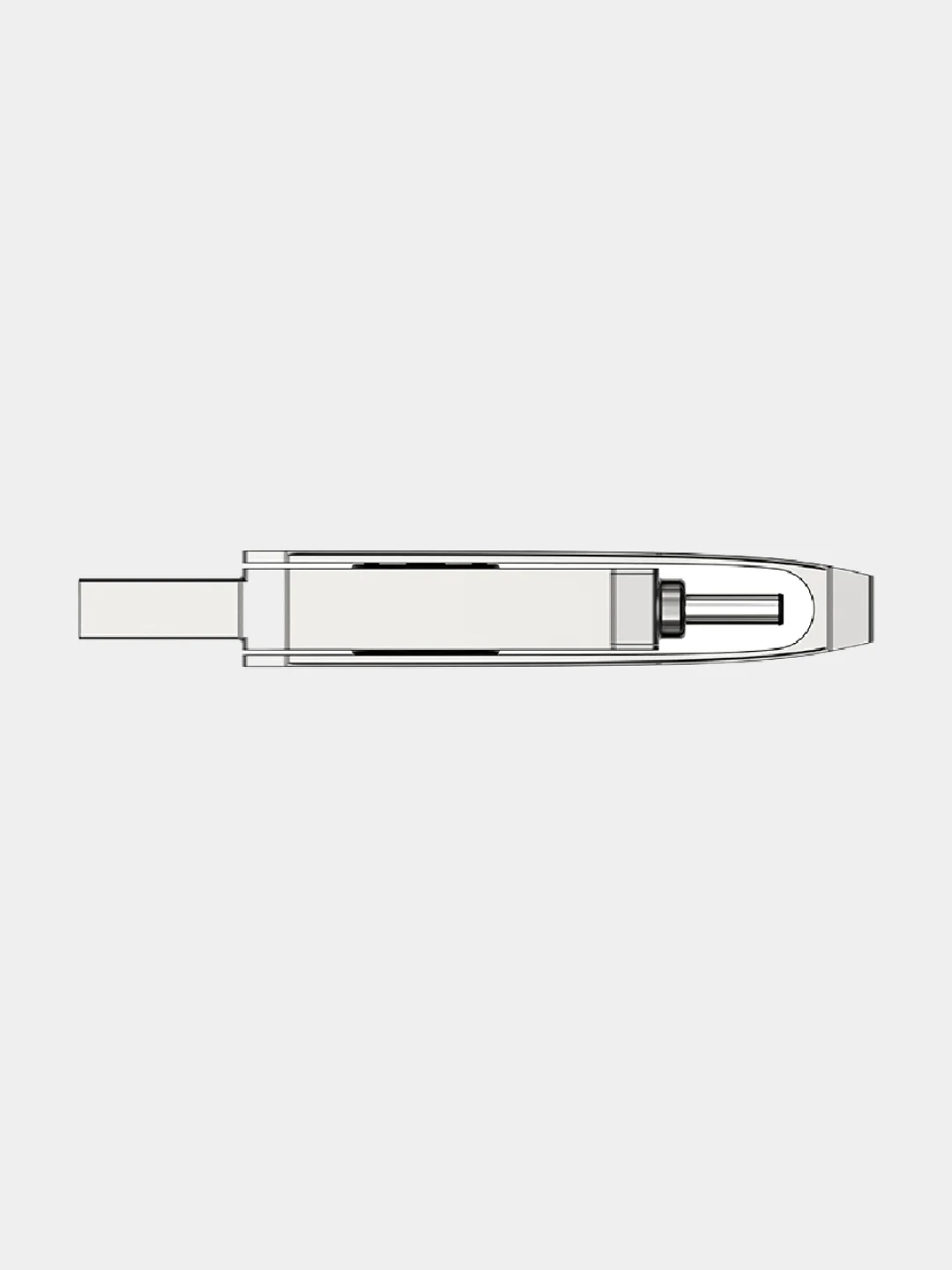 Серый металлик флеш-накопитель USB 3.0 + Type C Netac U782C