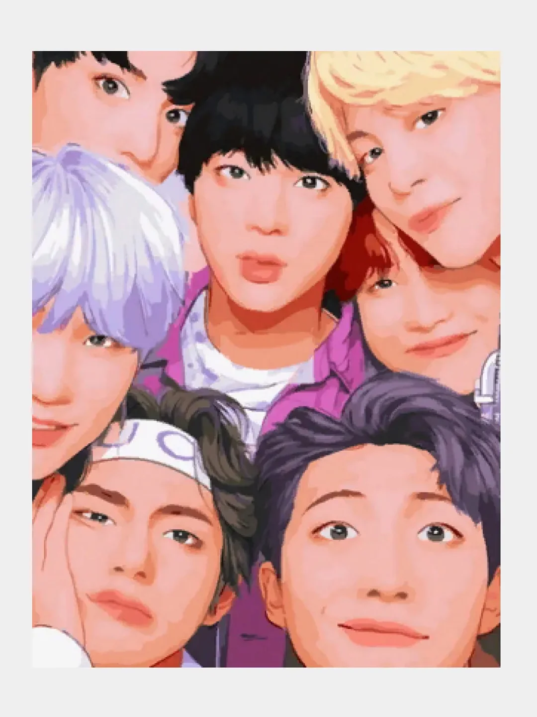 Фиолетовый картина по номерам 40х50 интерьерная, BTS K-pop / Аниме, с подрамником