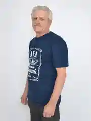 Темно-синий футболка мужская "Чебоксарский трикотаж" с принтом "Дед"