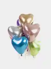 Синий воздушные шары в виде сердца, хром, 30 см
