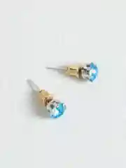 Золотой серьги гвоздики с цветным камнем