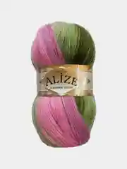 Розовый пряжа Ангора Голд Батик Angora Gold Batik Alize 20% Шерсть 80% Акрил 100г 550м