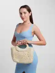 Бежевый соломенная сумка, пляжная сумка
