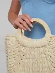 Бежевый соломенная сумка, пляжная сумка