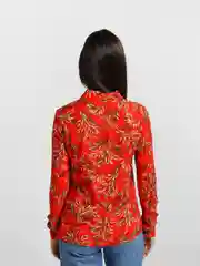 Красный рубашка женская весенняя, необычная расцветка