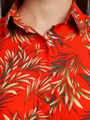 Красный рубашка женская весенняя, необычная расцветка