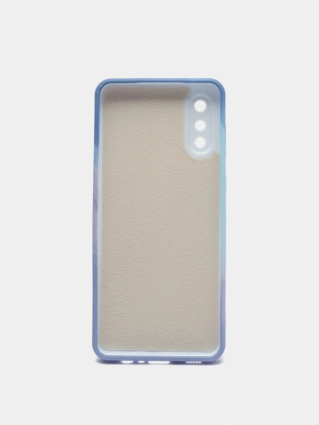 Небесно-голубой чехол Samsung Galaxy A02, Самсунг Галакси А02 силиконовый с мягким подкладом