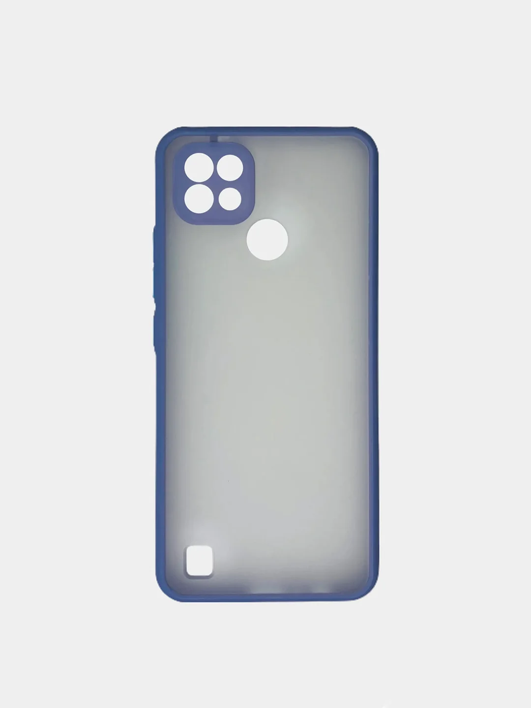 Синий меланж чехол Realme C21 Реалми С21 пластиковый матовый полупрозрачный с цветными кнопками