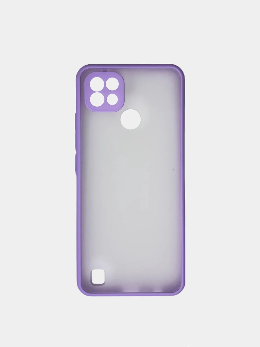 Лавандовый чехол Realme C21 Реалми С21 пластиковый матовый полупрозрачный с цветными кнопками