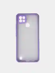 Лавандовый чехол Realme C21 Реалми С21  пластиковый матовый полупрозрачный с цветными кнопками