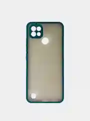 Морской чехол Realme C21 Реалми С21  пластиковый матовый полупрозрачный с цветными кнопками