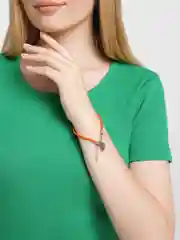 Оранжевый браслет детский, женский, плетеный