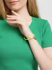 Желтый браслет детский, женский, плетеный