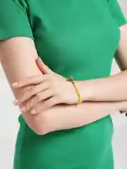 Желтый браслет детский, женский, плетеный