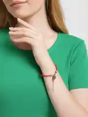 Красный браслет детский, женский, плетеный